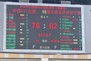 中国U17女篮热身赛三连胜,最强阵容击败塞尔维亚伏伊伏丁那
