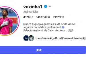 佛得角人口仅54万!40岁门将沃齐尼亚赛后ins粉丝数激增至148万