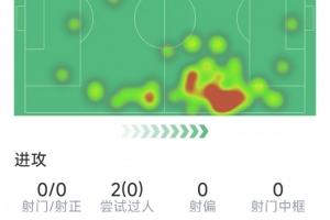 瑟洛特比赛数据：射门0次，对抗21次成功8次，抢断1次，得分6.6分